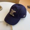 Stylish Korean Brand K Letter Embroidered Round Top Curved Brim Baseball Cap Unisex Casual Sunscreen Breathable Hat