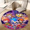 1pc Sonic the Hedgehog Anime Cartoon Design Round Carpet - Office Chair Mat, Non-Slip Rug for Home Decor, Living Room, Bedroom, Game Room, Dormitory,