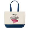 Tote Bag - PLANETEE - Thank You Brilliant Leatherworker - Blue Background - Cotton 40x45 Cm - Made In France