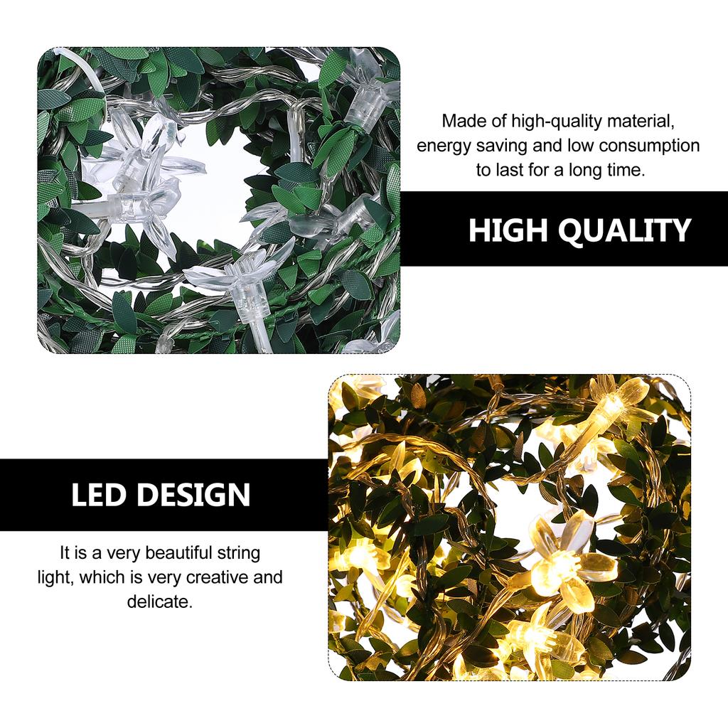 LED rattan peach blossom light string small light simulation flower wreath battery box flower decoration light Christmas party