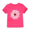 Simple Flowers girls' T-shirt with 3D printed letters, children's short sleeved