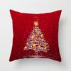 Merry Christmas Printed Red Pillowcase  Style Cushion Cover Home Sofa Decor Throw
