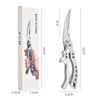 Heavy Duty Kitchen Shears, Stainless Steel Chicken Bone Scissors, Multifunctional Meat Fruit Vegetable Food Cutting Shears