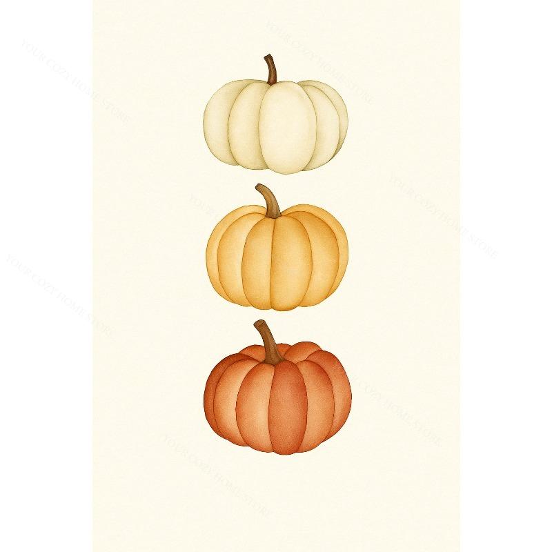 Terracotta Fall Pumpkin Canvas Gallery Wall Prints Autumn Maple Leaf Wheat Wall Art Farmhouse Thanksgiving Home Decor Gift