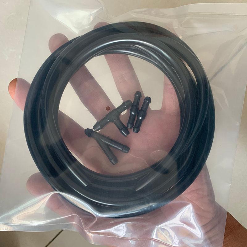 Kit Tuyau Lave-Glace + Raccords Pour Skoda T5 Transporter - 20 Cm + 2 Connecteurs - Noir