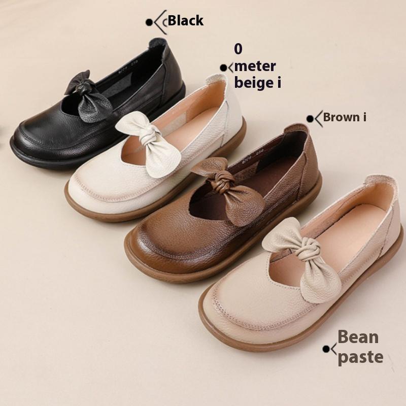 Retro Leather Shoes, Genuine Leather Thick-soled Mary Jane Shoes, Women's Soft-soled Single Shoes, Lazy Shoes, Comfortable and Versatile Shoes