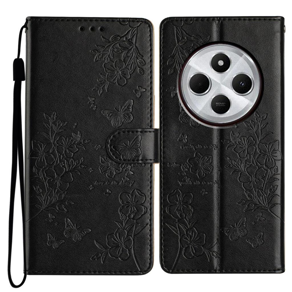 For Xiaomi Poco C75 4G/Redmi 14R 5G/14C 4G Wallet Phone Case Butterfly Floral Imprint Leather Flip Cover
