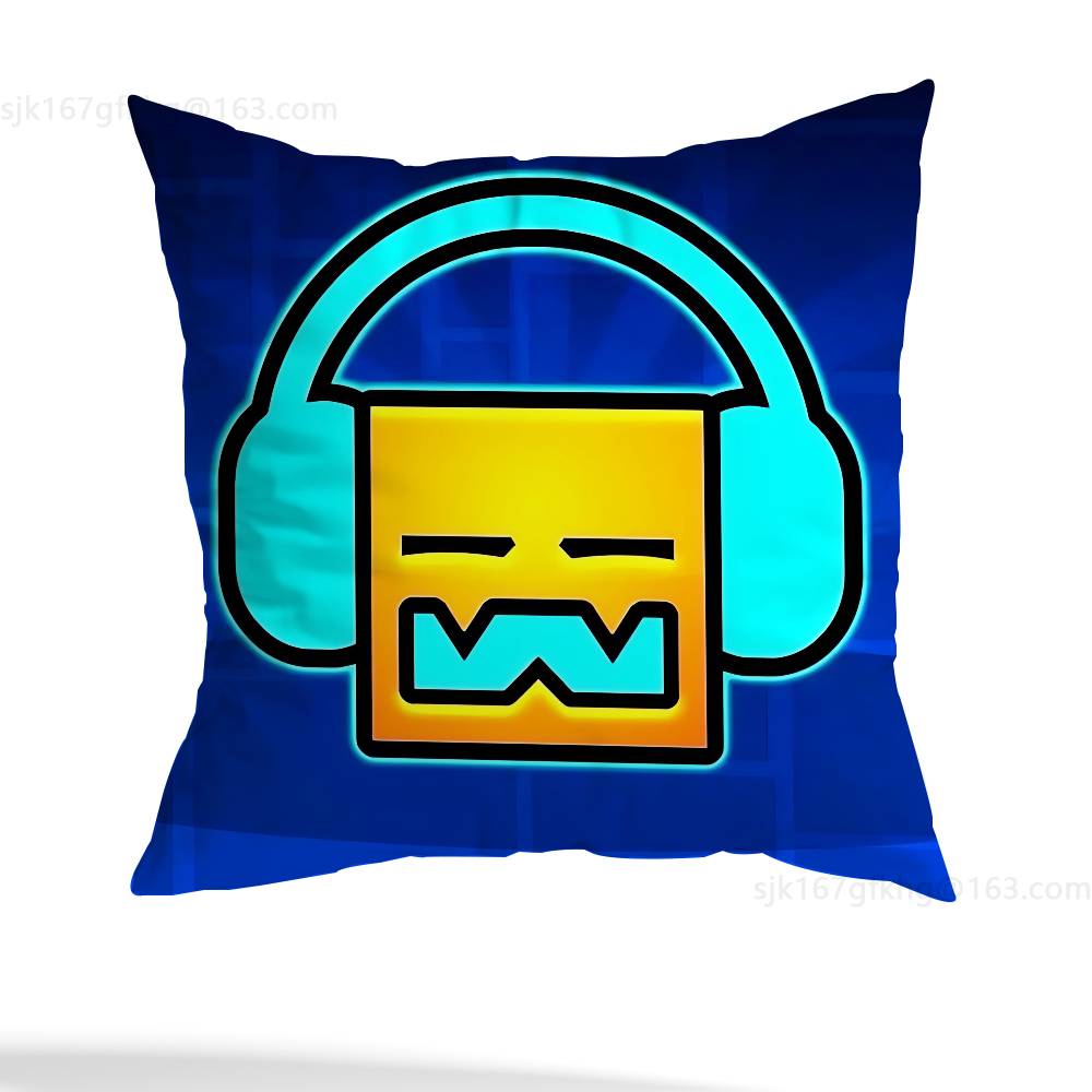 Game G-Geometry D-Dash-s Pillow Case Anti-dustmite Pillowcase Invisible Zipper Silky Short Plush Sofa Cushion Cover