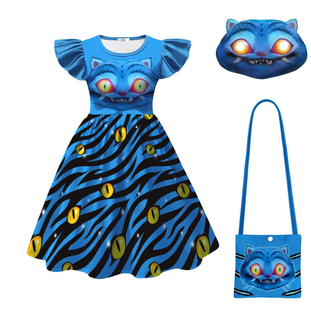 KPop Dämonenjäger Messenger Katze Print Mädchen Prinzessinnenkleider