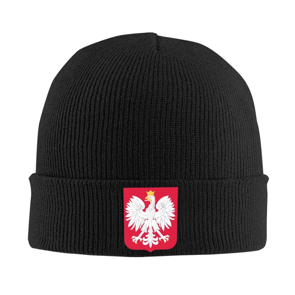 Polska Vintage Poland Polish Flag Knit Hat Beanie Autumn Winter Hat Warm Acrylic Casual Polish Eagle Cap for Unisex Women Gifts
