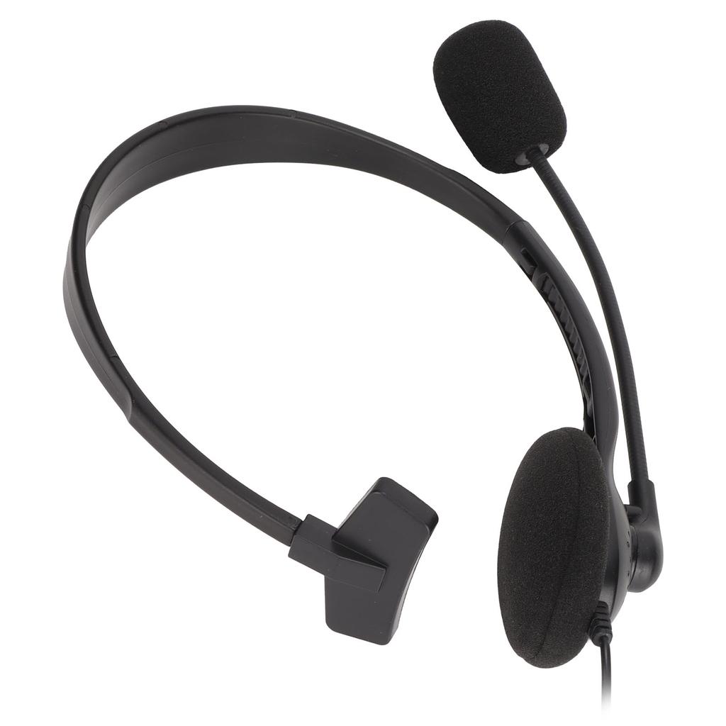 S480 Telephone Headset 3.5mm Plug Noise Reduction Adjustable Single Ear Customer Service Headset for Computers Black