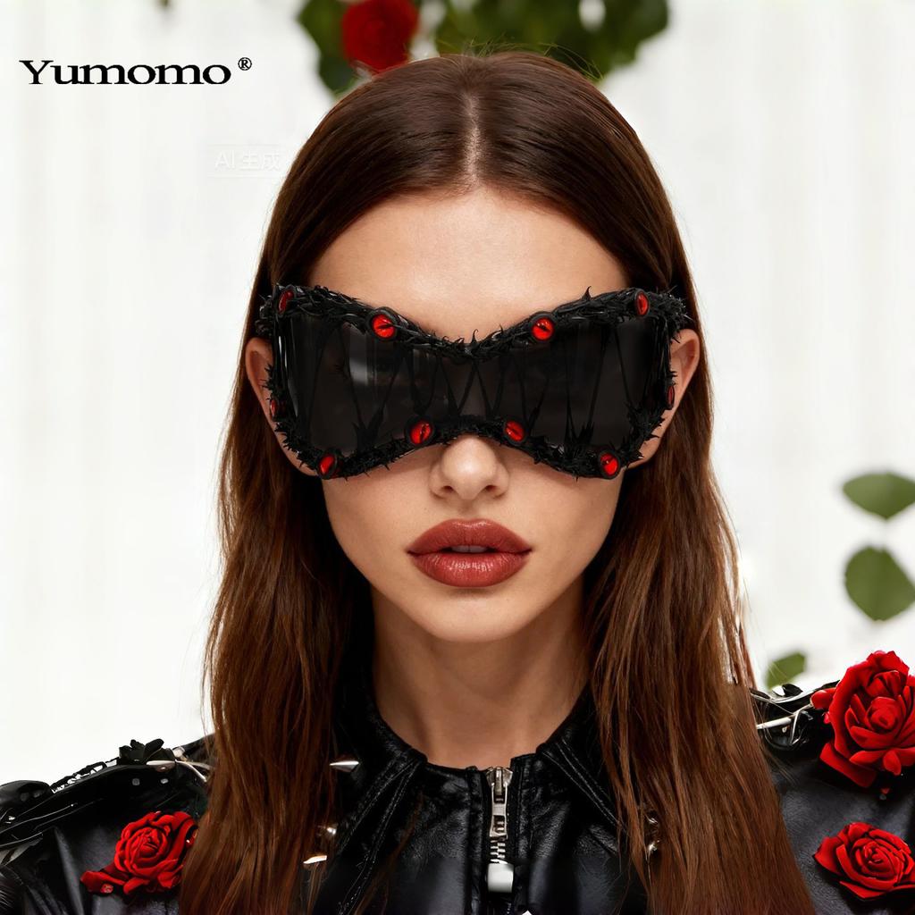 Avant-garde pioneer sunglasses, personalized street handmade Epoxy sunglasses, European and American street trend glasses, fashion concave styling