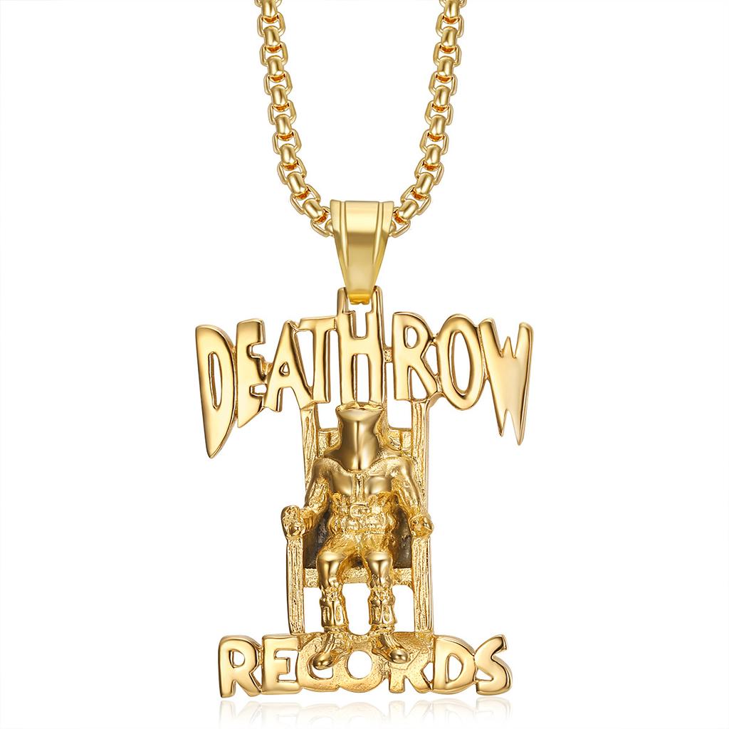 Acero de Titanio Nuevo DEATHROW/RECORDS Colgante de Collar de Prisionero 3D Joyería Hip-Hop de Moda DZ729