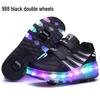 LED Light-Up Roller Shoes: Single/Double Wheel Wheeled Skates for Students