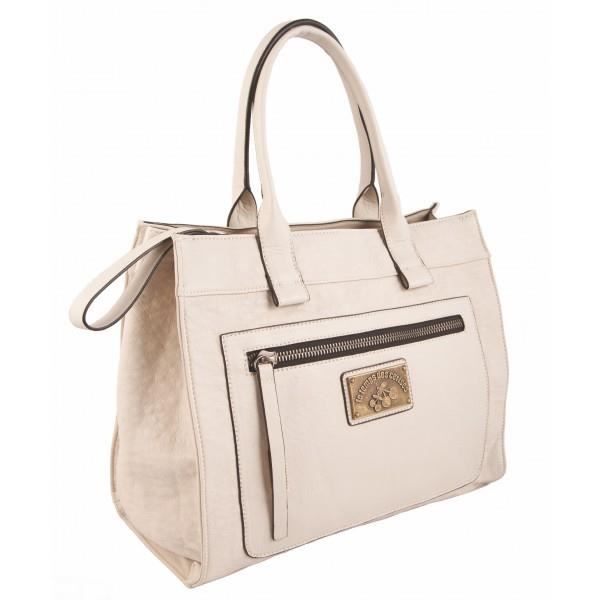 Handbag - Le Temps Des Cerises - Bonnie 8 - Mastic - 33x27x12 Cm - Zipped Pockets