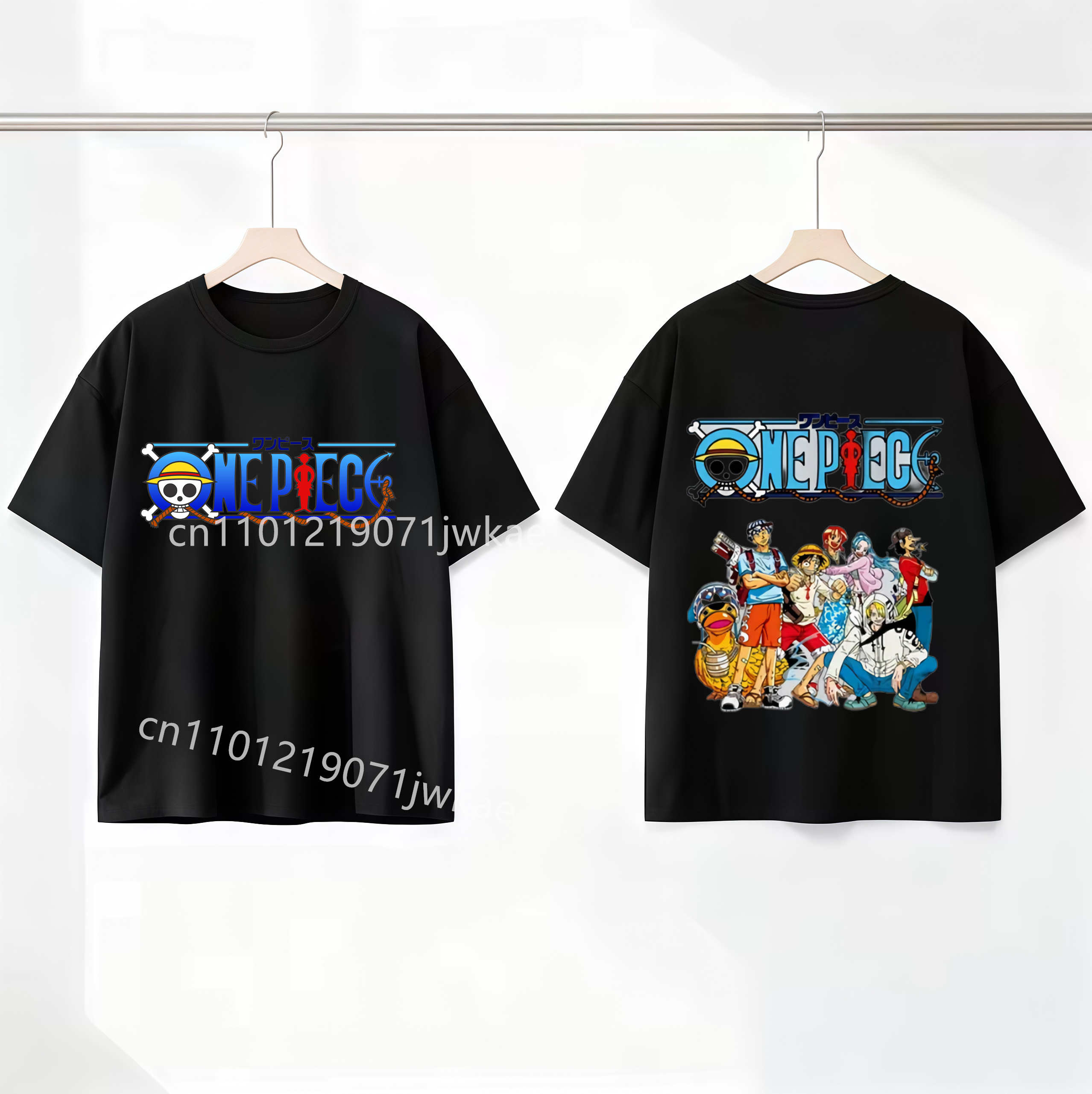 Front Back Printed T-shirt Yoyogi Style Short Sleeves Comfortable and Casual One Piece Japanese Anime Children Summer Clothing 100