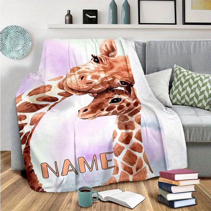 Giraffe Customize Your Name Blanket Warm Comfortable And Soft Blankets Are Suitable For Home Lunch Break Blanket Office Sofa Sofa Gift To Relatives
