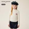 Teenie Weenie Kids Girls' Embroidered Cotton Half-High Collar Top