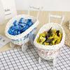 High Quality Hand-Woven Creative Small Cart 2 Styles Gift Imitation Rattan Woven Storage Flower Basket For Plant Home Wedding
