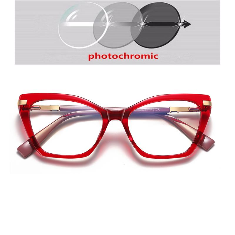 Blue Light Blocking Cat Eye Nearsighted Glasses For Women Spring Hinge TR90 Prescription Spectacles Diopter 0 -0.5 -0.75 To -6.0