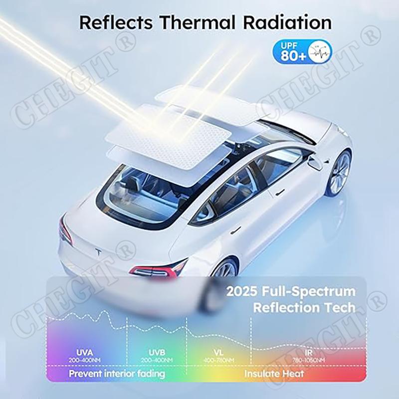 Sun Shades For Tesla Model 3/ Y 2017-2025 Ice Cloth Buckle Sun Pare Glass Front Rear Glass Roof Sunroof Skylight Accessories