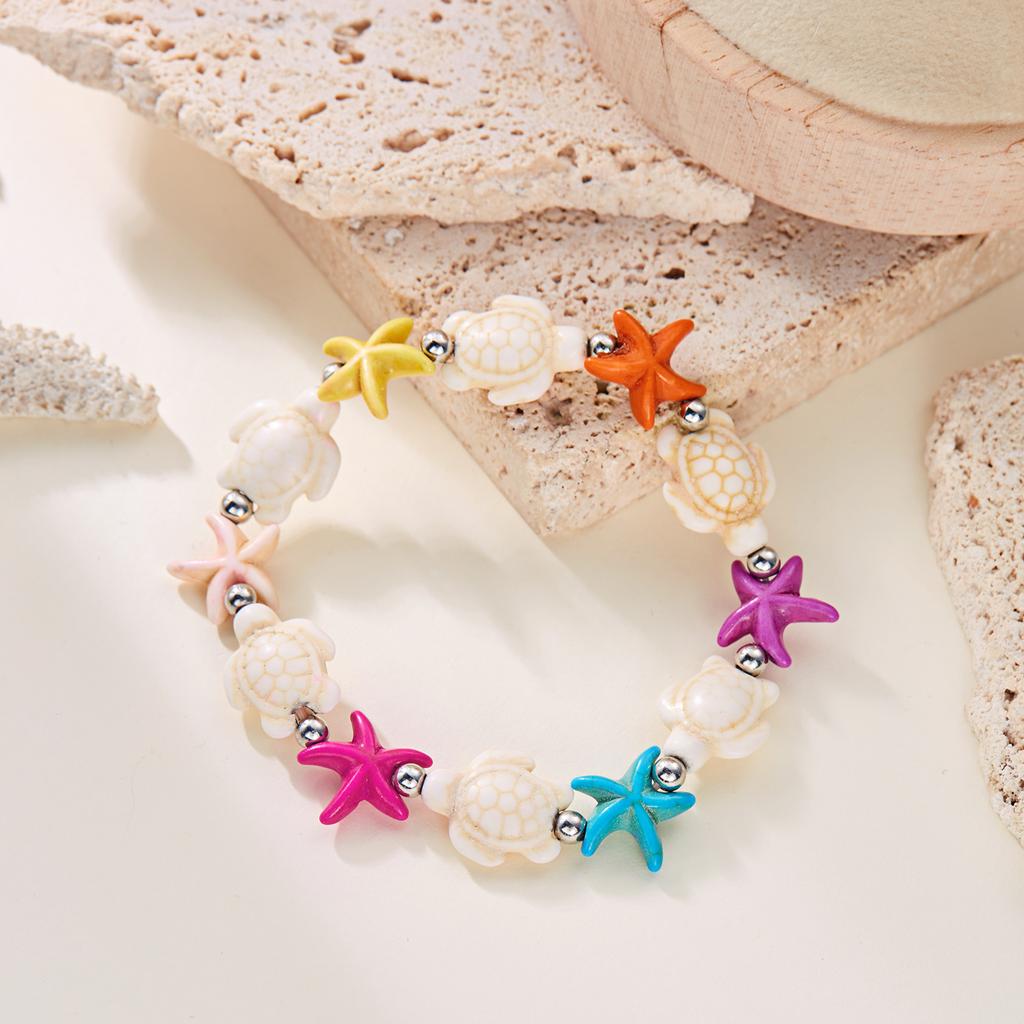 Bohemian Starfish Shell Beads Bracelet For Women Sea Star Turtle Conch Woven Rope Bracelet Summer Beach Party Holiday Jewelry