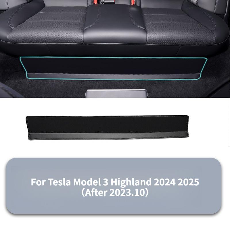 For Tesla Model Y Model 3 Highland Rear Seat Lower Protective Mat Leather Full Surround Seat Anti-Dirty Kick Pad Car Accessories