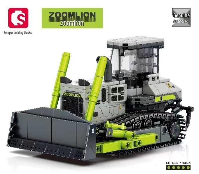 Senbao 705100-705103 Engineering Vehicle Building Blocks Set: Mixer, Transport Crane, Bulldozer for Kids