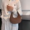 Fashion Luxury Design Felt Shoulder Hobo Bag Women Clutch Handbag Purse Female Solid Color Underarm Bag Premium
