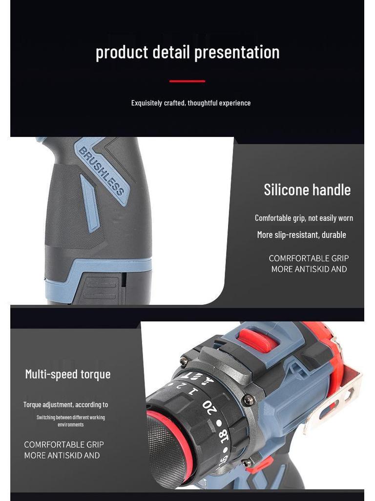 Industrial Brushless High-Power Cordless Handheld Lithium Drill
