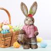 Charming Bunny Statue Handcrafted Rabbit Sculpture Spring Home Accent