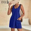 HNXC Women's Fashion Casual Solid Color Print Summer Spring Sleeveless Suspenders Trousers Jumpsuits & Rompers