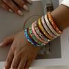 Ethnic Style Luxury Multicolor Enamel Flower Bracelets For Women Gold Color Leaf Floral Cloisonne Bangle Bohemia Charm Jewelry