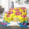 Donut Delight Homer Flannel Blanket Super Soft Warm Cozy Blanket For Sofa Bed Office Travel Allseason Home Decor Gift