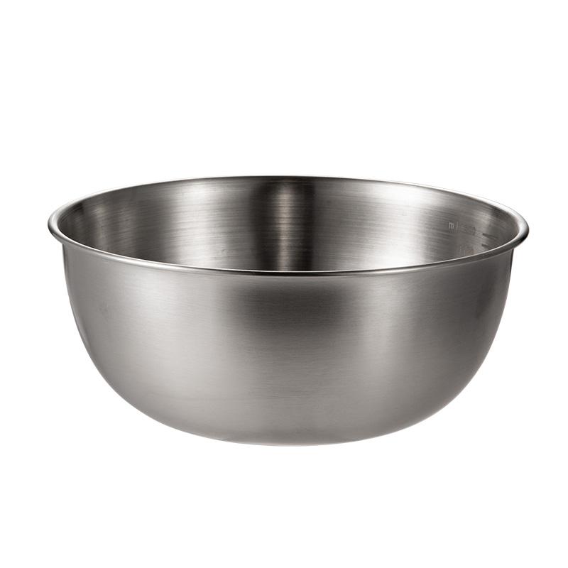 Salad Basin Kitchen Household Cooking Stainless Steel and Dough Kneading Basin Egg Mixing Baking Basin Straight Edge Graduated Basin