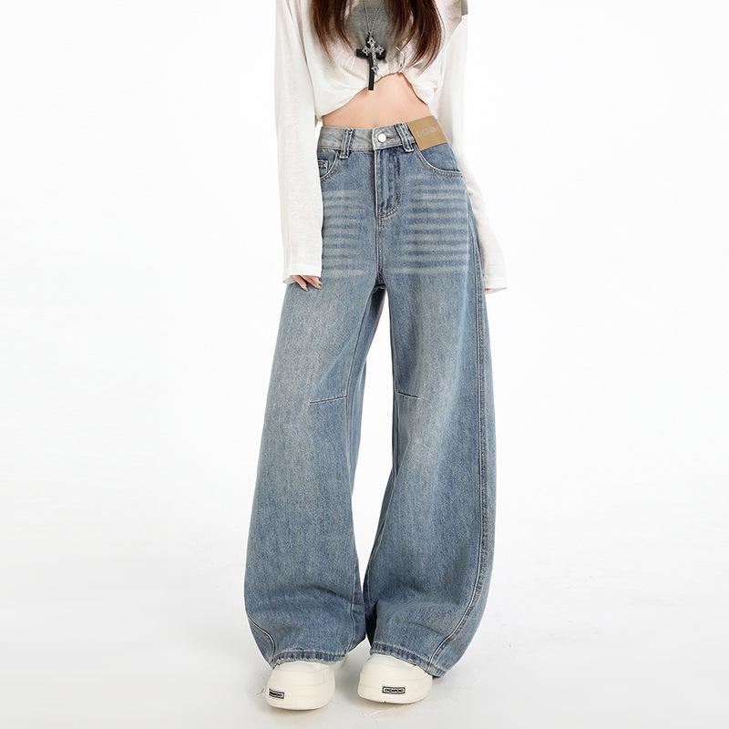 Women s American Light Blue Wide-Leg Jeans - Spring 2026 Arrival, Casual, Loose, Slimming, Straight Leg Fit. S