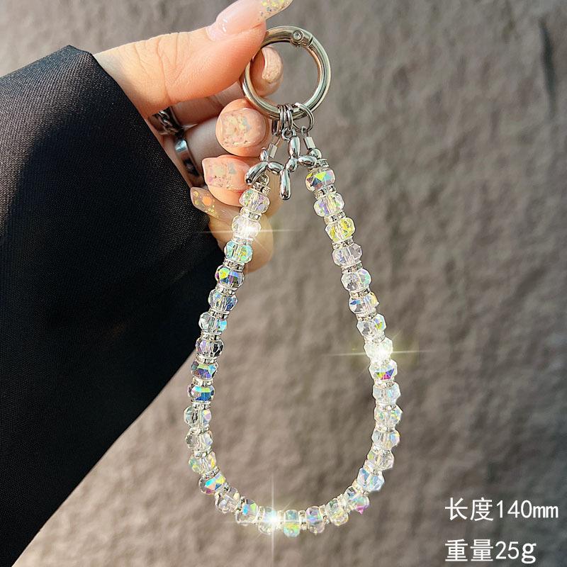 Shiny Crystal Phone Chain Short Ins Style Fresh Balloon Dog Pendant Water Phone Chain Wrist Bag Charm