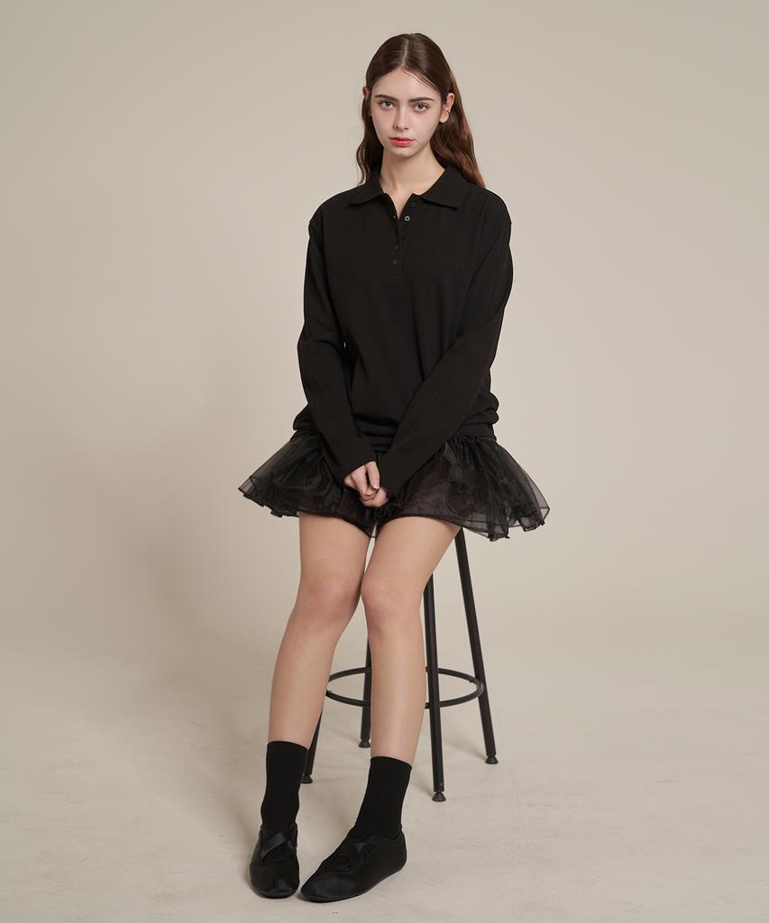 Iteoneolmomeonteu Hidden Logo Pique Shirt _ Black