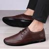Fashion Genuine Leather Men Designer Business Oxford Shoes Luxury Brand Comfort Flats Shoes Breathable Men Driving Lace-up Walking Shoes
