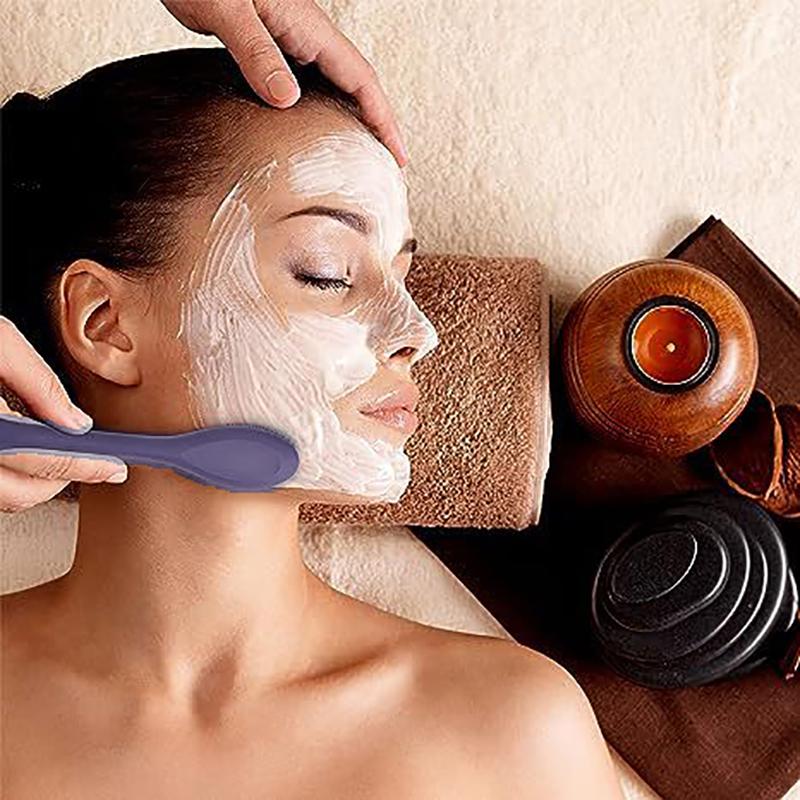 Doppelkopf Silikon Gesichtsmaskenpinsel Gesichtsmassage Reinigungsbürste DIY Schlammfilm Schaber Gesichtspflegewerkzeug Spa Schönheitssalon