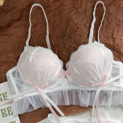 Cute Girls Push Up Bras Lace Underwear For Women Sexy Bras Backless Lingerie