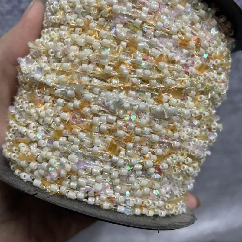 Reiskorn Bunte Paillettenkette Eine Rolle 200 Yards, Drahtperlen Bunte Doudou Perlen DIY Stricken & Häkeln