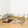 Modular Enclosure for Small Animals, Suitable for Rabbits, Guinea Pigs and Rodents, Black