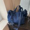 Large Capacity Denim Tote Bag Commuter Handbag Vintage Student Class Shoulder Crossbody Bag