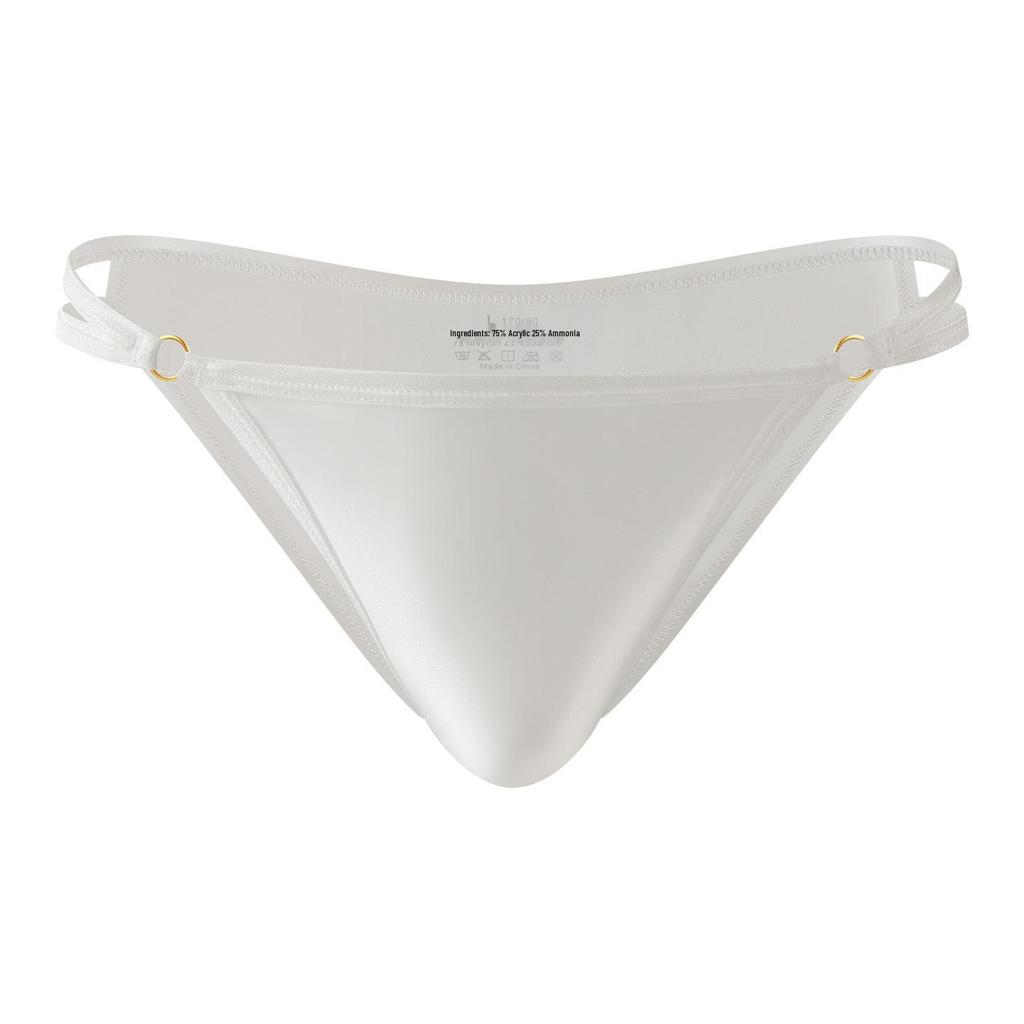 Men's Satin Briefs: Breathable, Sexy, Mid-Low Rise, High Gloss Faux Silk Triangle Crotch.