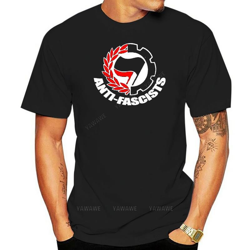 Mens brand fashion tshirts Summer Teeshirts Antifascists unisex Oneck short sleeve black male casual T shirt Adult cotton tee