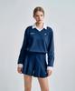 SERGIO TACCHINI W Double Knit V-Neck Long Sleeve Polo
