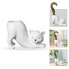 Ceramic Cat Shape Succulent Pot Cute Animal Cactus/Flower Container with Drainage Hole for Home Office Desk Windowsill Decor