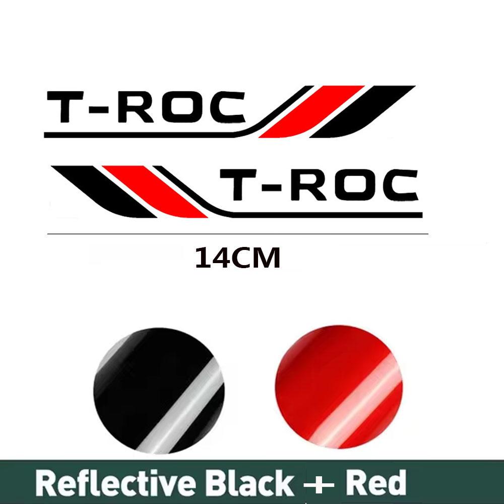 FD06-Valve Stems Caps 2x Reflective Car Rearview Mirror Sticker For Volkswagen VW T-ROC T-CROSS