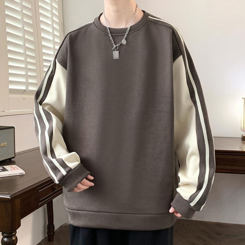 Autumn Large Size Sweatshirt Men's Loose Round Neck Plus Size Plus Fat Top Trendy Casual Jacket